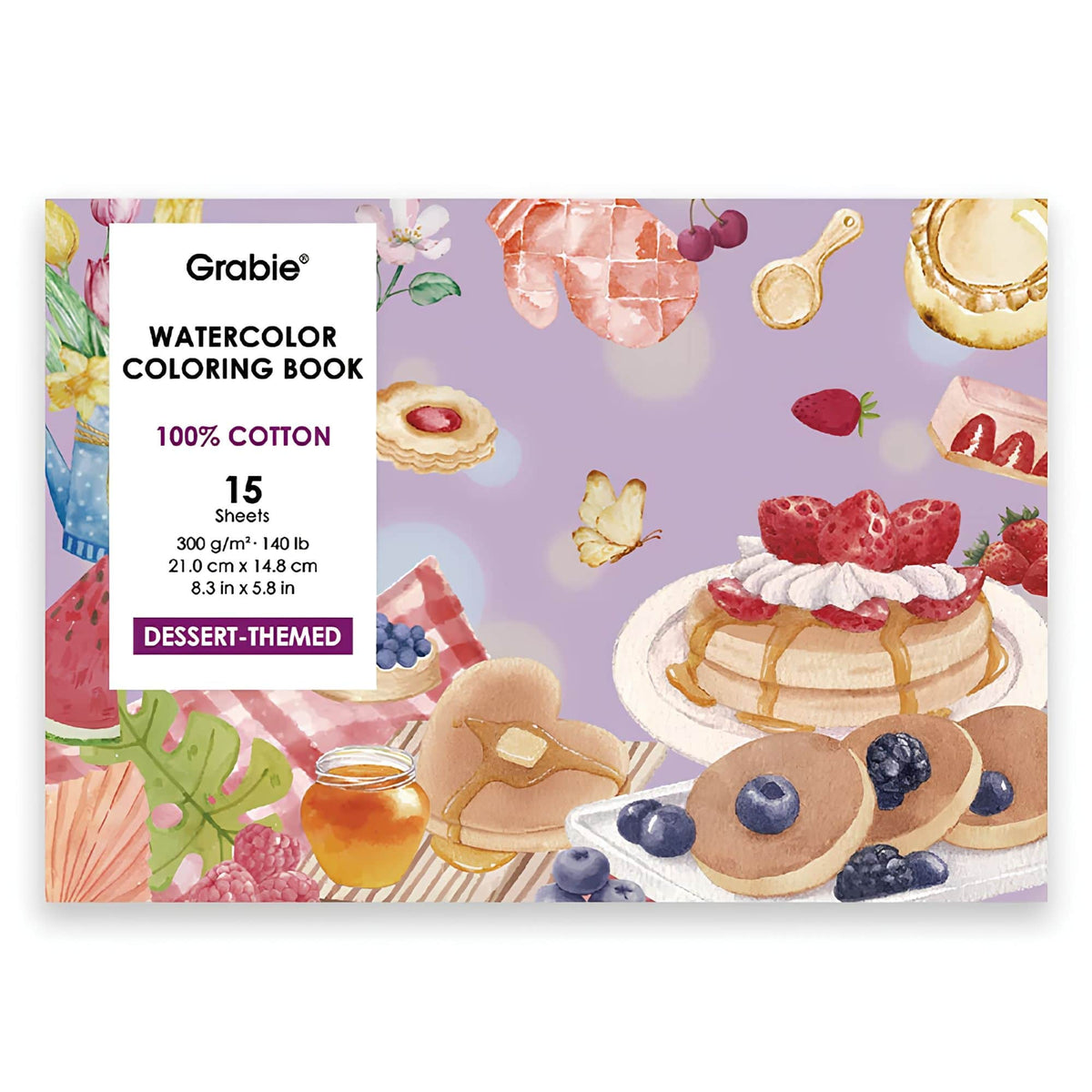 Grabie - Libro para Colorear Acuarela 100% Algodón Dessert