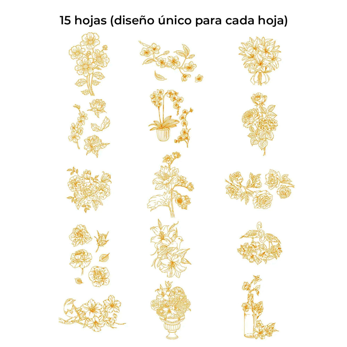 Grabie - Libro para Colorear Acuarela 100% Algodón Floral