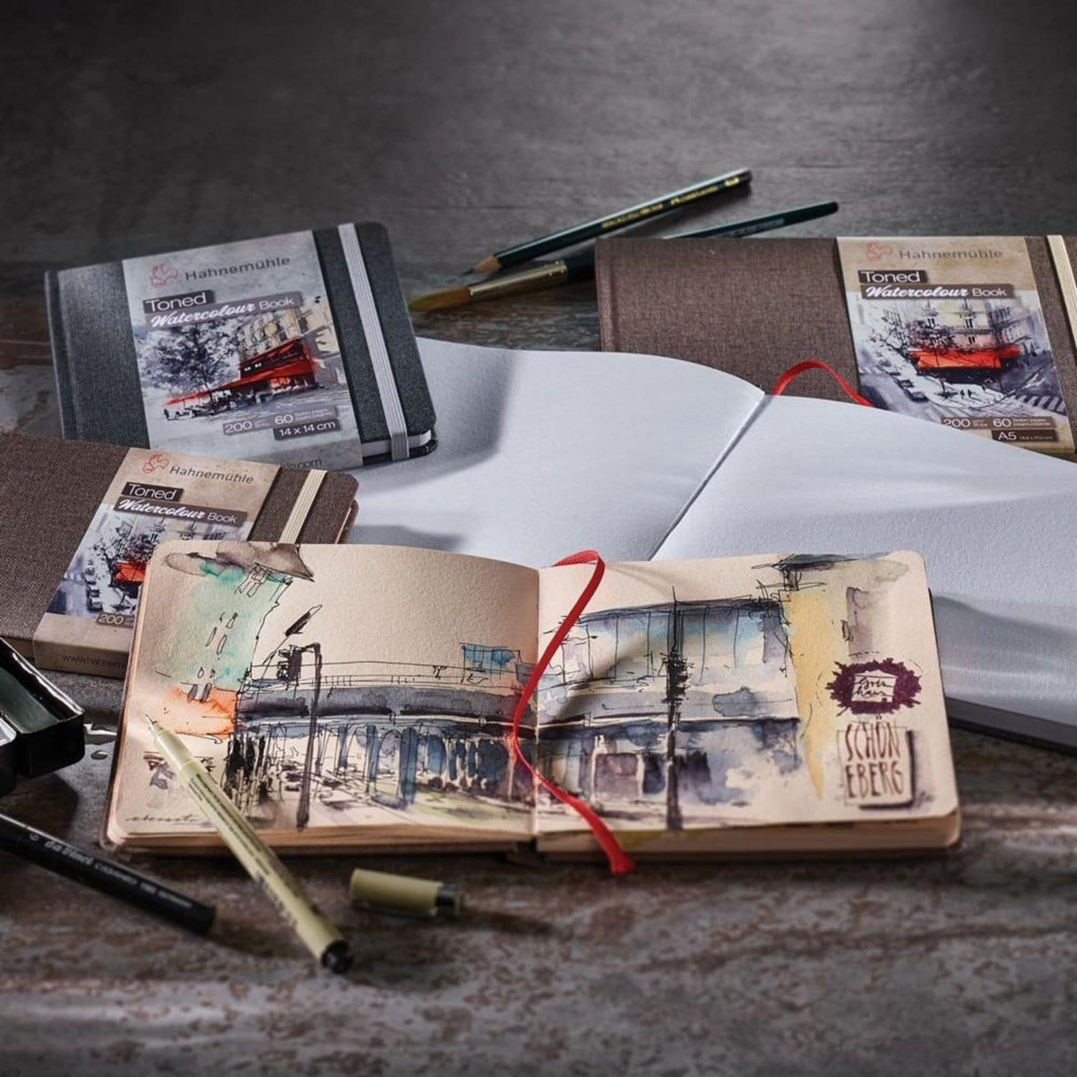 Hahnemühle Toned Watercolour Book - Sketchbook Papel Gris 30 Hojas 200 g/m2