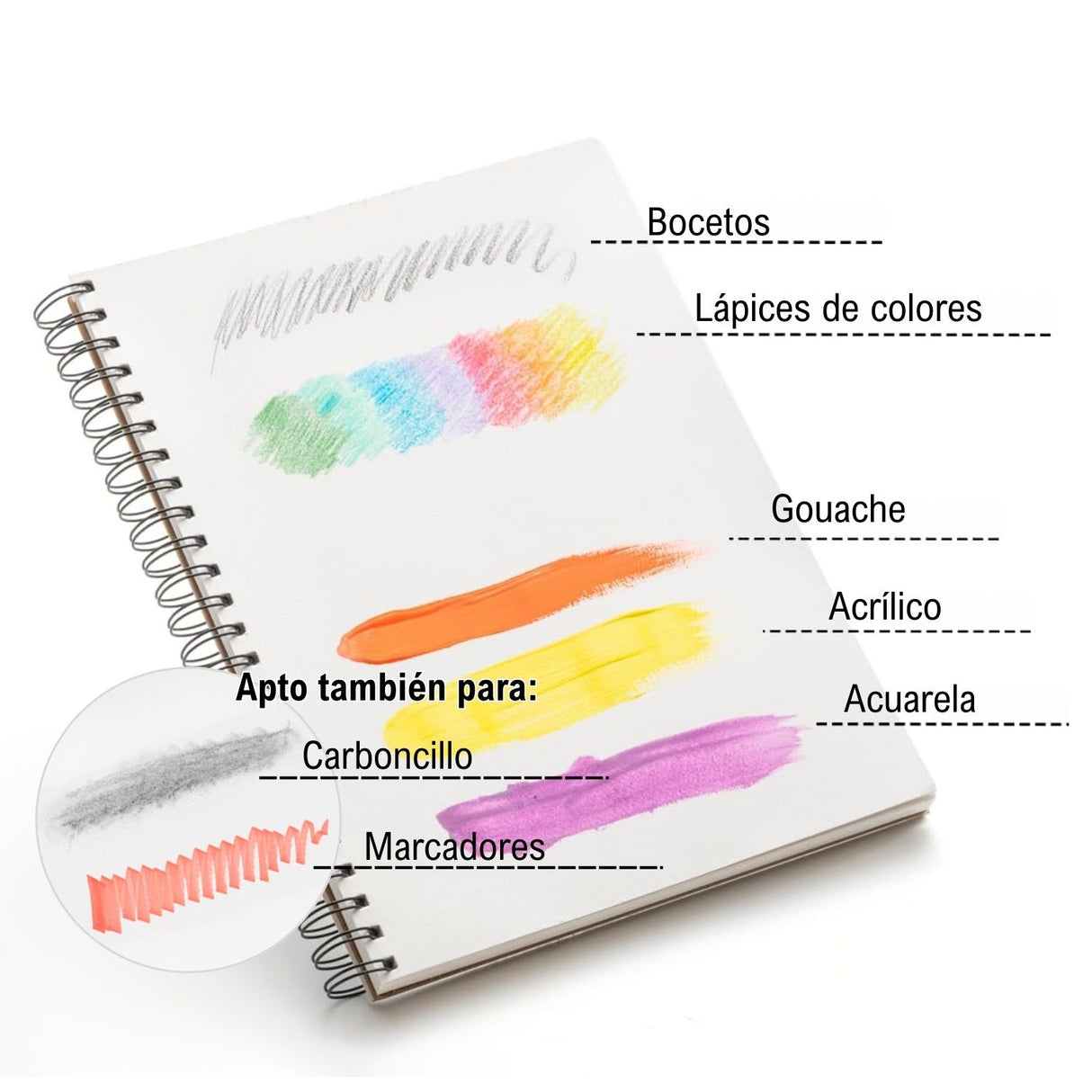 Himi - Croquera Mixed Media Pad 40 hojas 180 g/m2 22,9 x 30,5 cm