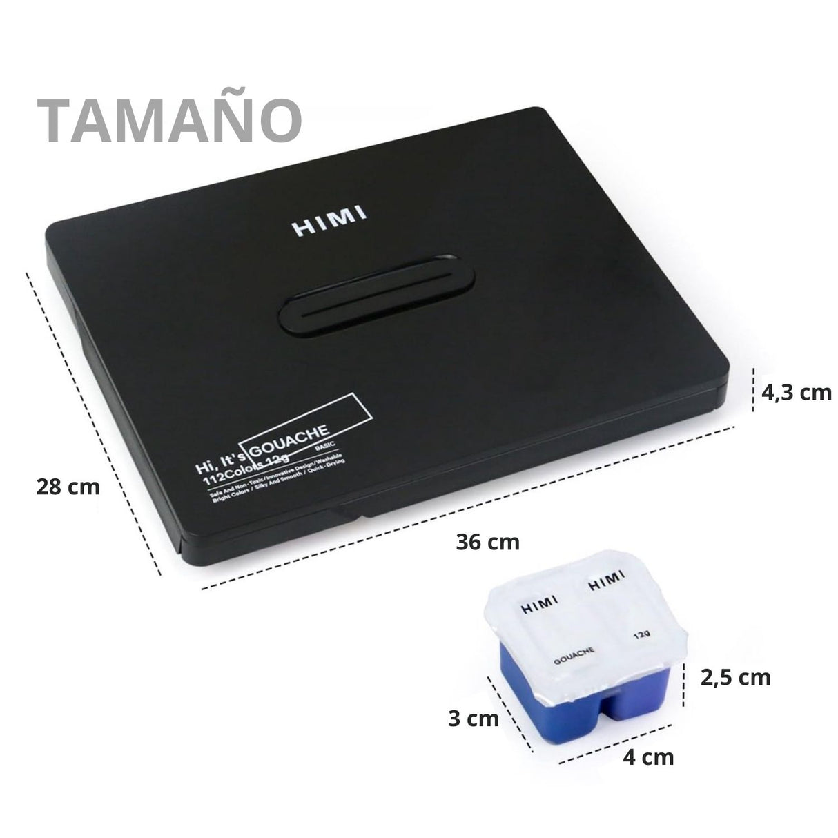 Himi - Set 112 Gouache Potes 12 g Black