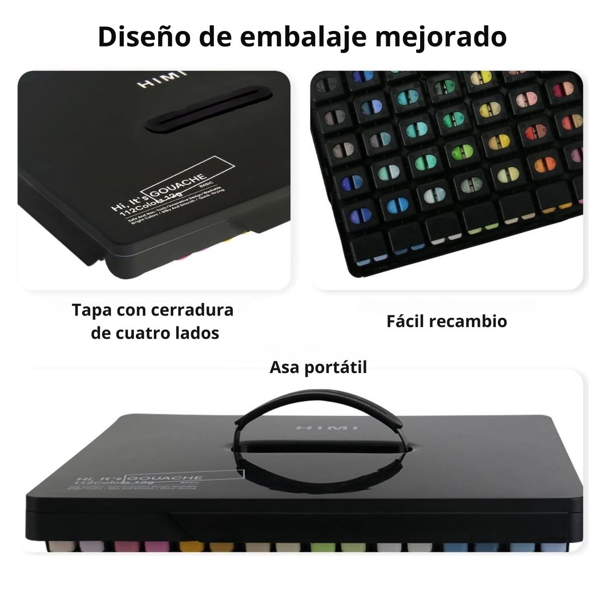 Himi - Set 112 Gouache Potes 12 g Black