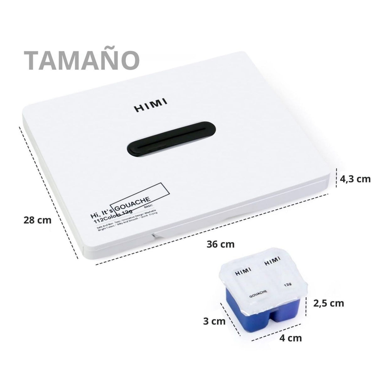 Himi - Set 112 Gouache Potes 12 g White