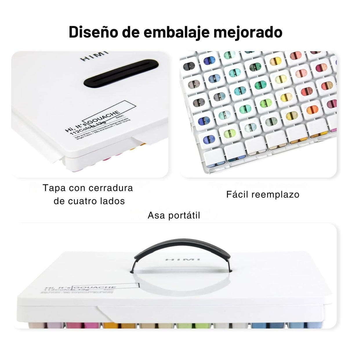 Himi - Set 112 Gouache Potes 12 g White