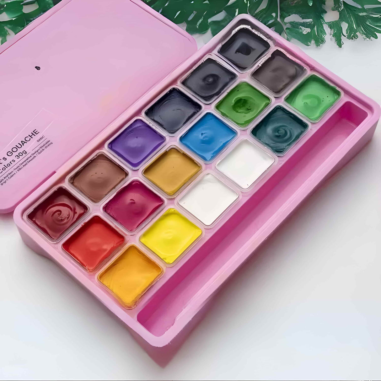 Himi - Set 18 Gouache Potes 30 g Estuche Rosado y Pinceles