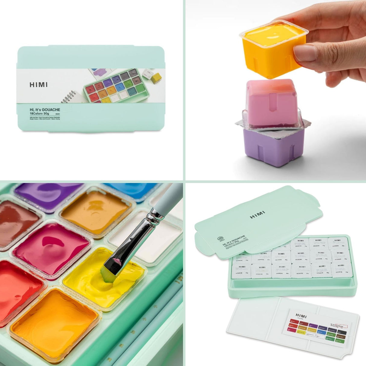 Himi - Set 18 Gouache Potes 30 g Estuche Verde
