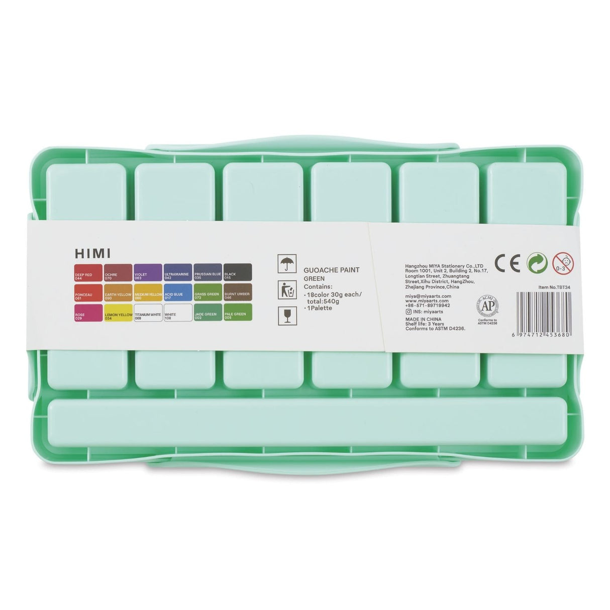 Himi - Set 18 Gouache Potes 30 g Estuche Verde