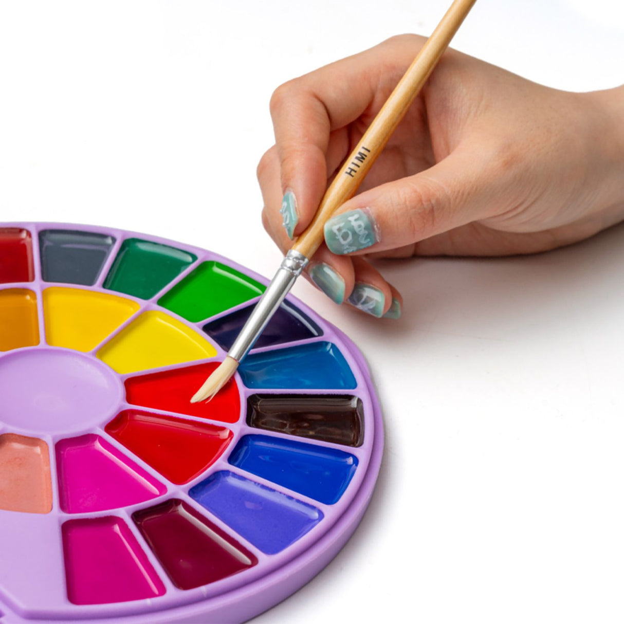 Himi - Set 24 Acuarelas Semi Húmedas en Pastilla Estuche Lila