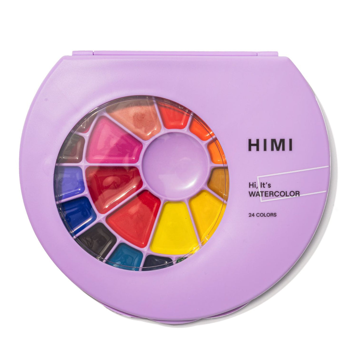 Himi - Set 24 Acuarelas Semi Húmedas en Pastilla Estuche Lila