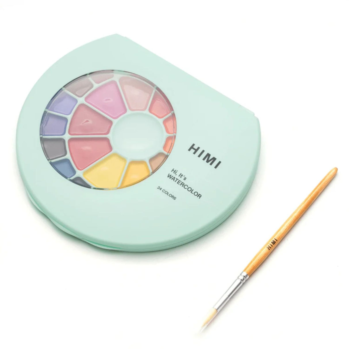 Himi - Set 24 Acuarelas Semi Húmedas en Pastilla Estuche Verde