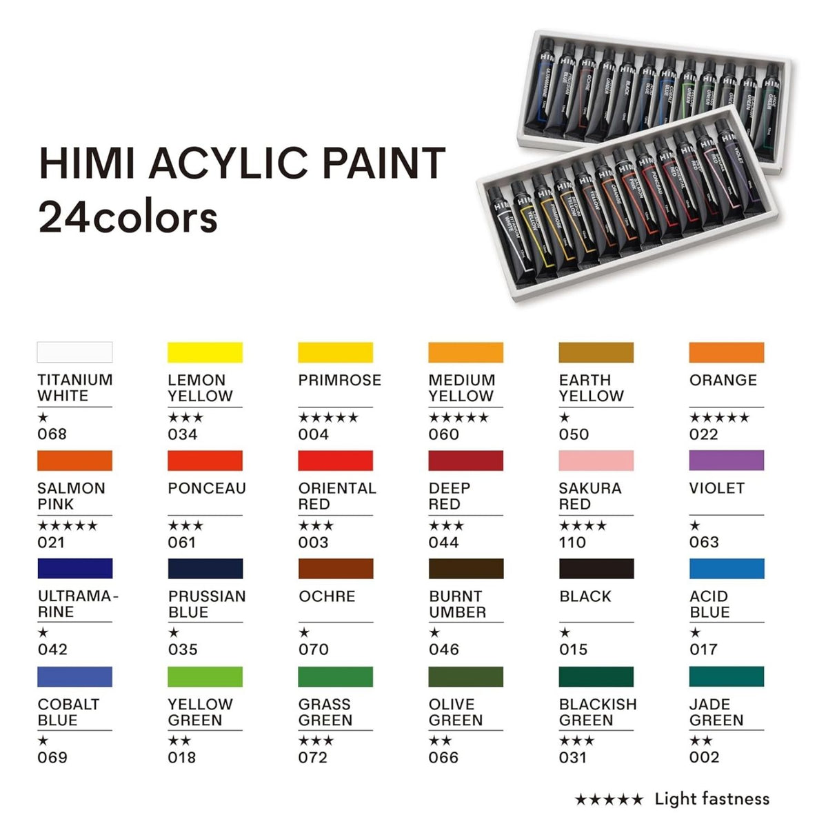 Himi - Set 24 Pinturas Acrílicas 12 ml