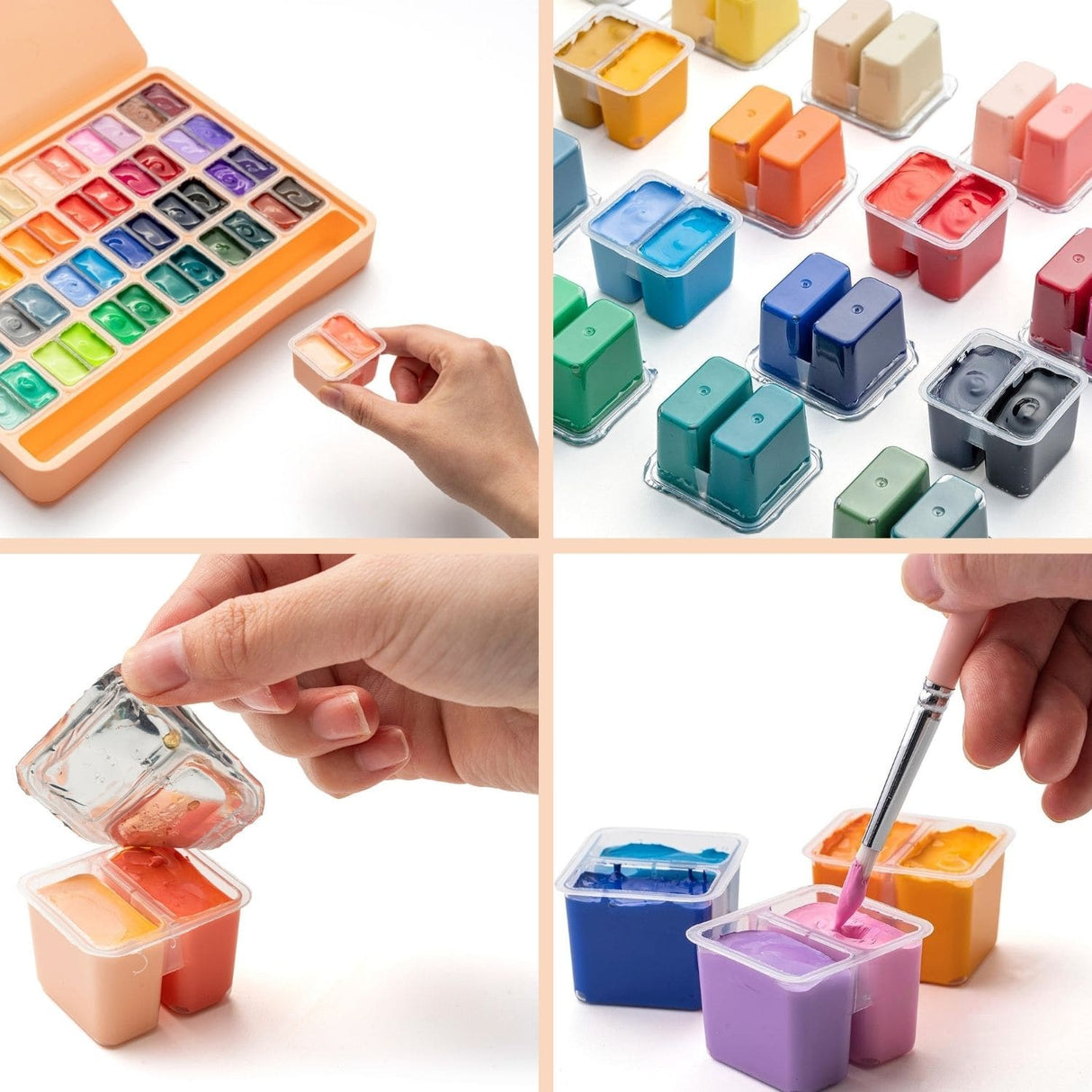 Himi - Set 48 Gouache Potes 12 g y Pinceles Peach Fuzz