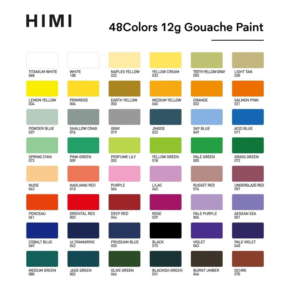 Himi - Set 48 Gouache Potes 12 g y Pinceles Peach Fuzz
