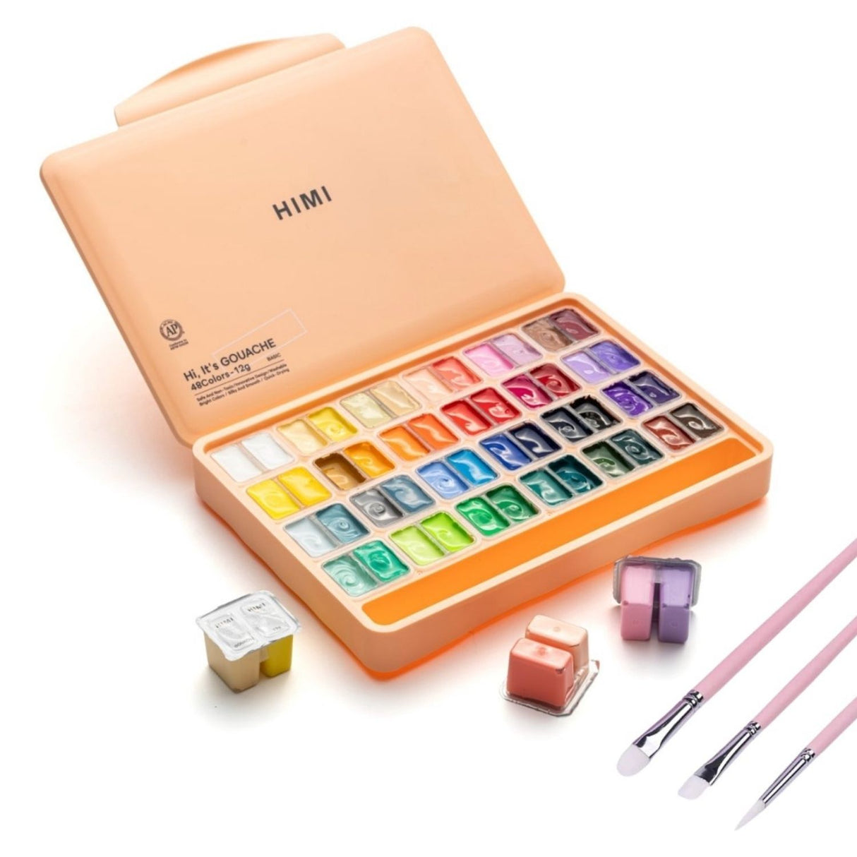Himi - Set 48 Gouache Potes 12 g y Pinceles Peach Fuzz