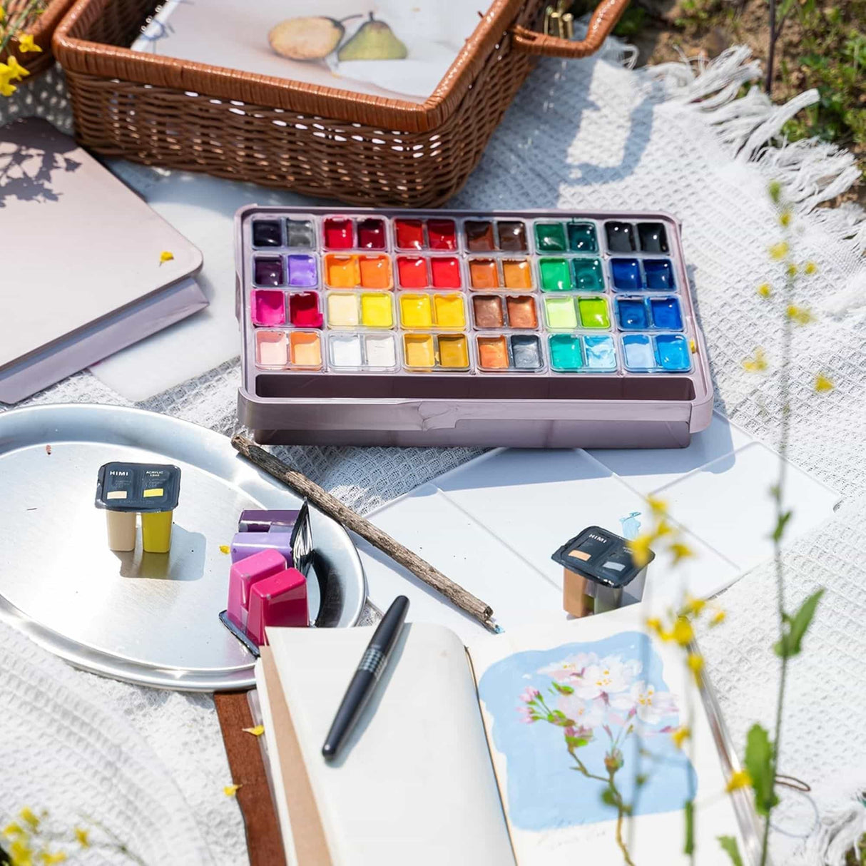 Himi - Set 48 Pinturas Acrílicas Twin Cup 12 ml