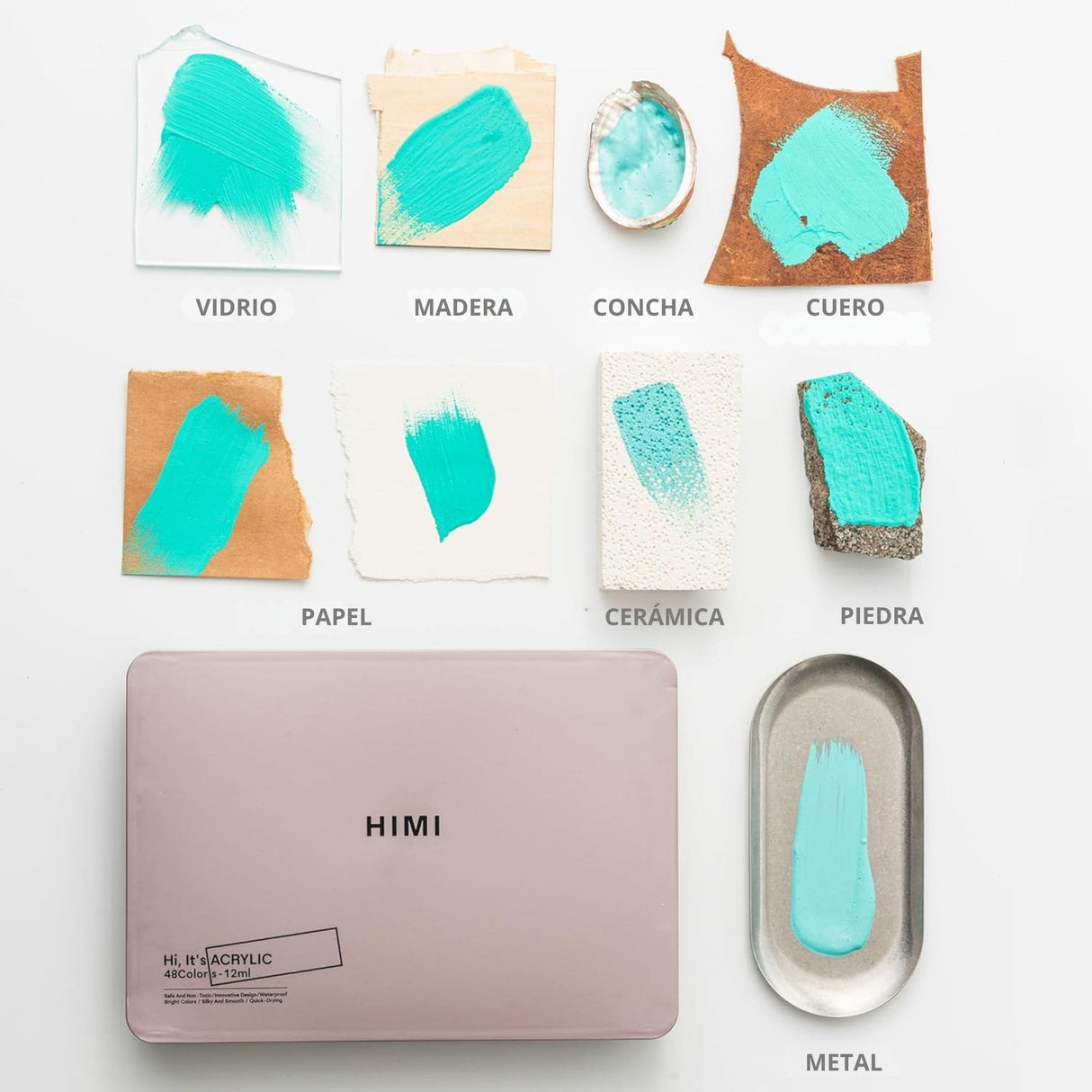 Himi - Set 48 Pinturas Acrílicas Twin Cup 12 ml