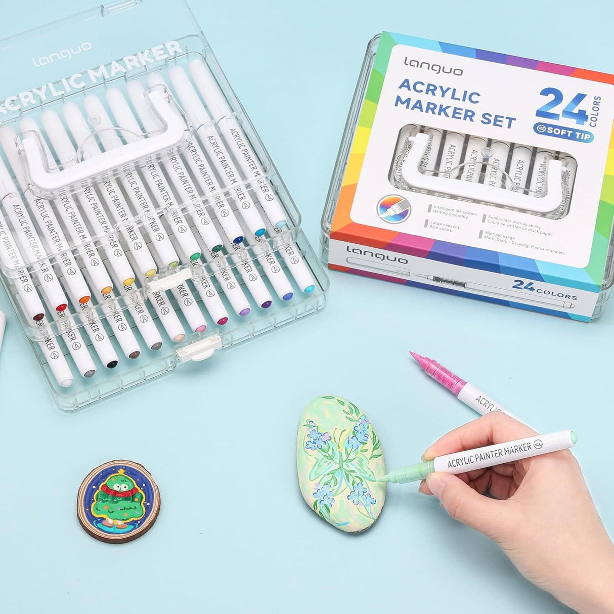Languo - Set 24 Marcadores Acrílicos Punta Pincel