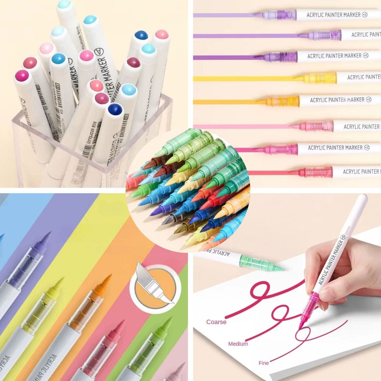 Languo - Set 24 Marcadores Acrílicos Punta Pincel