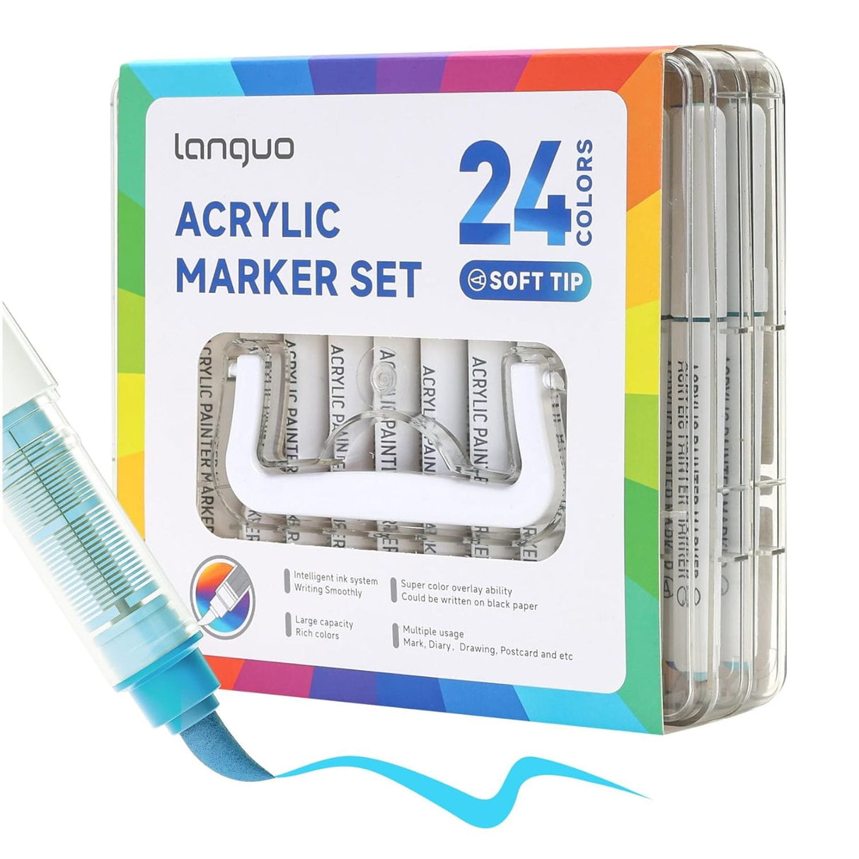 Languo - Set 24 Marcadores Acrílicos Punta Pincel