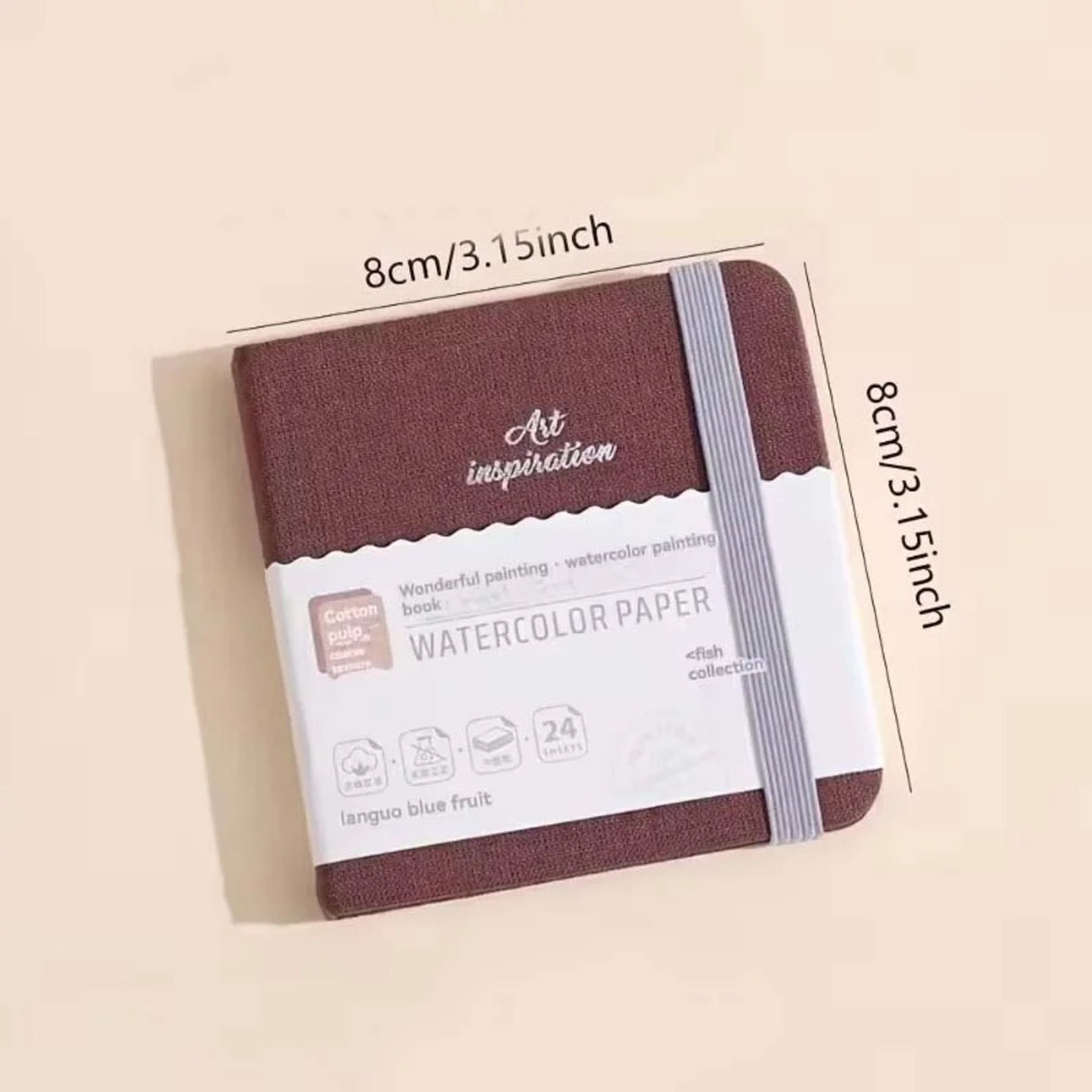 Languo - Sketchbook Acuarela 24h 300 g/m2 80×80 mm