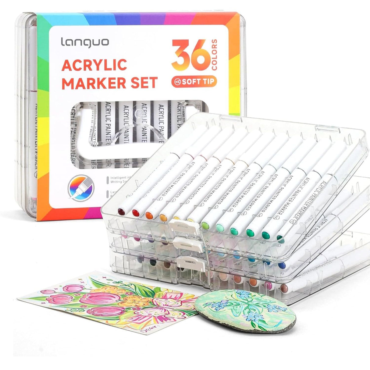 Languo - Set 36 Marcadores Acrílicos Punta Pincel