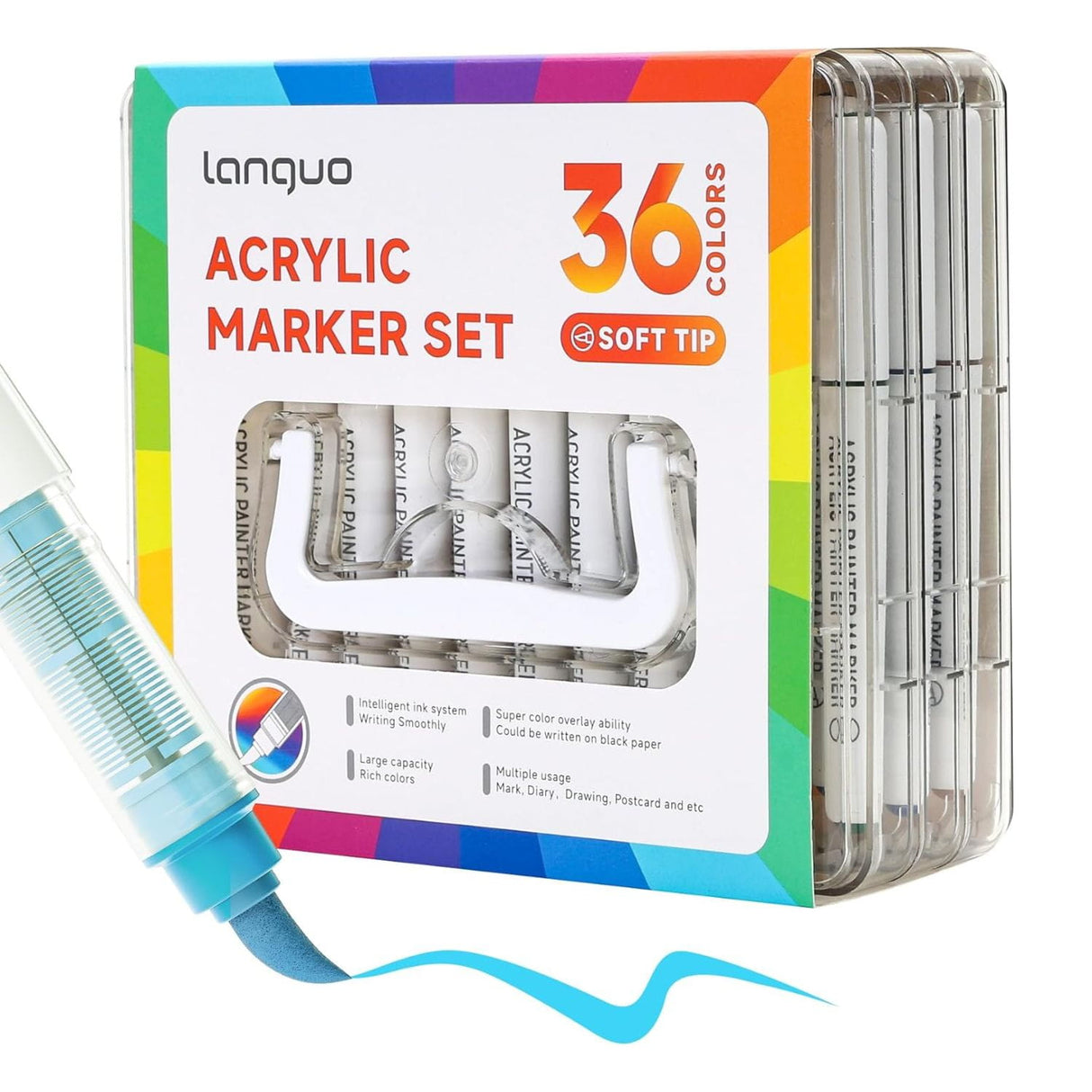Languo - Set 36 Marcadores Acrílicos Punta Pincel