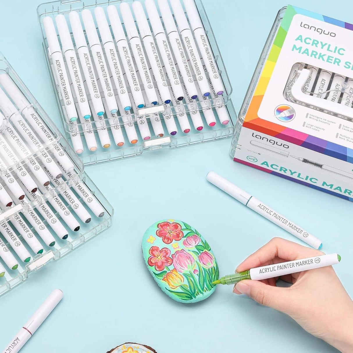 Languo - Set 48 Marcadores Acrílicos Punta Pincel