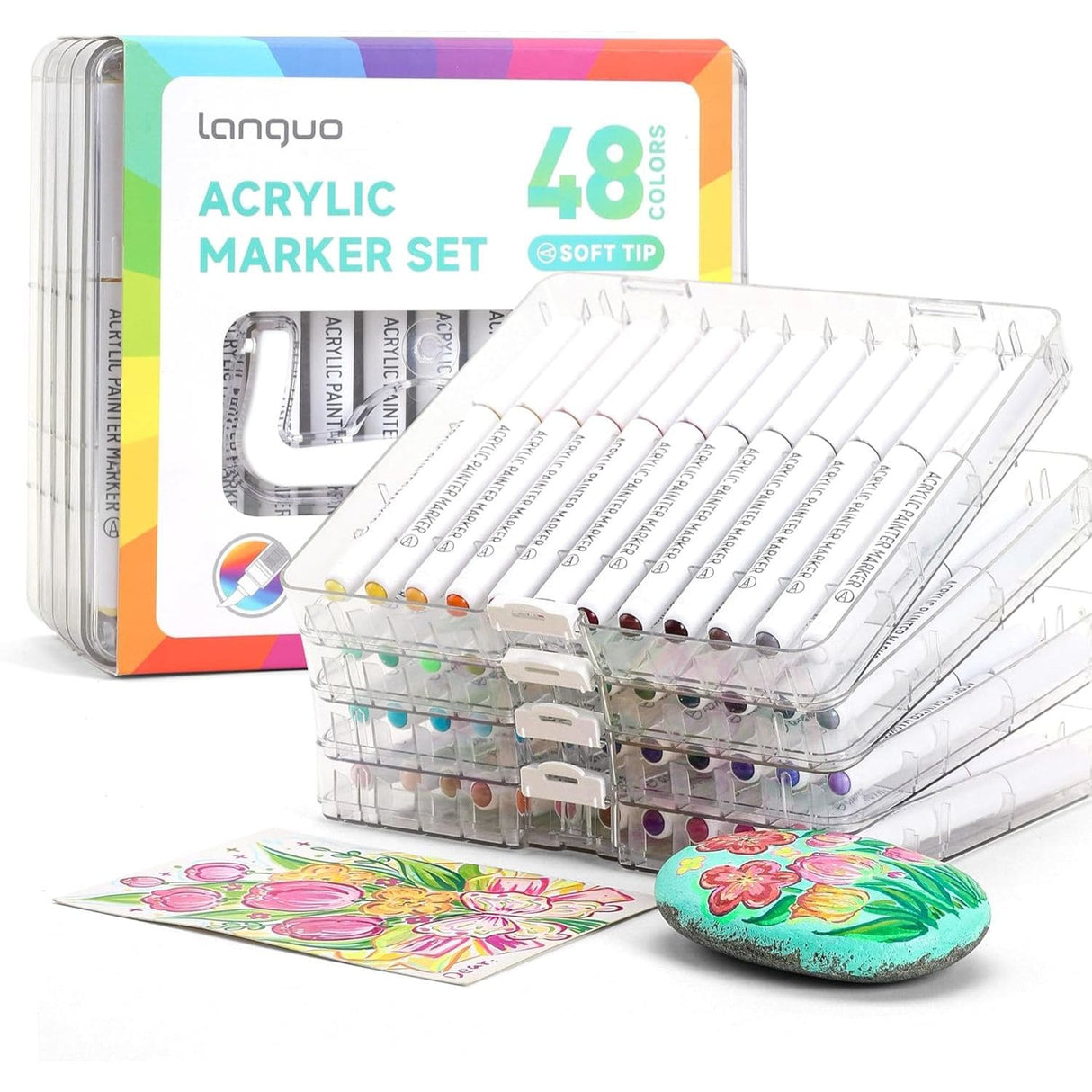 Languo - Set 48 Marcadores Acrílicos Punta Pincel