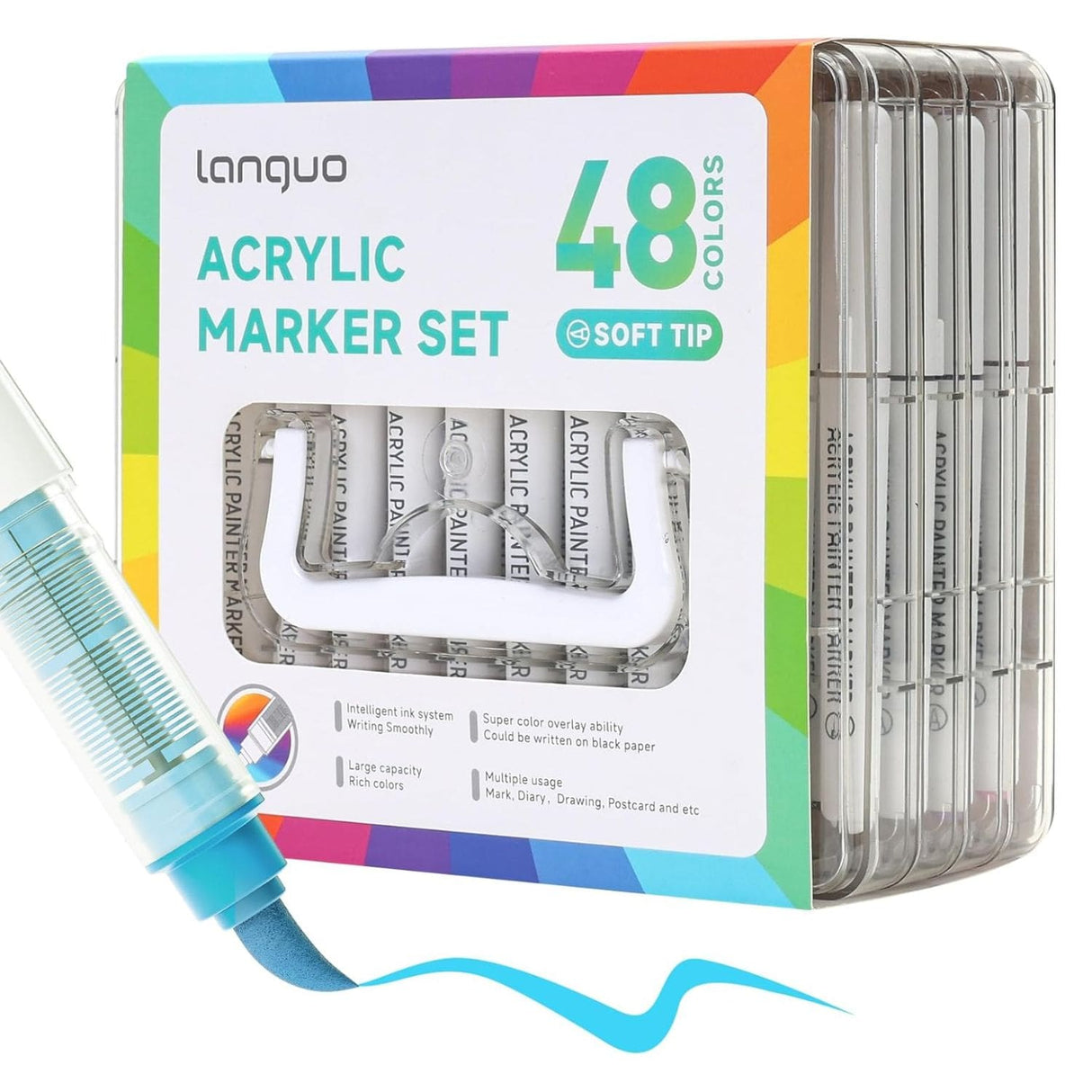 Languo - Set 48 Marcadores Acrílicos Punta Pincel