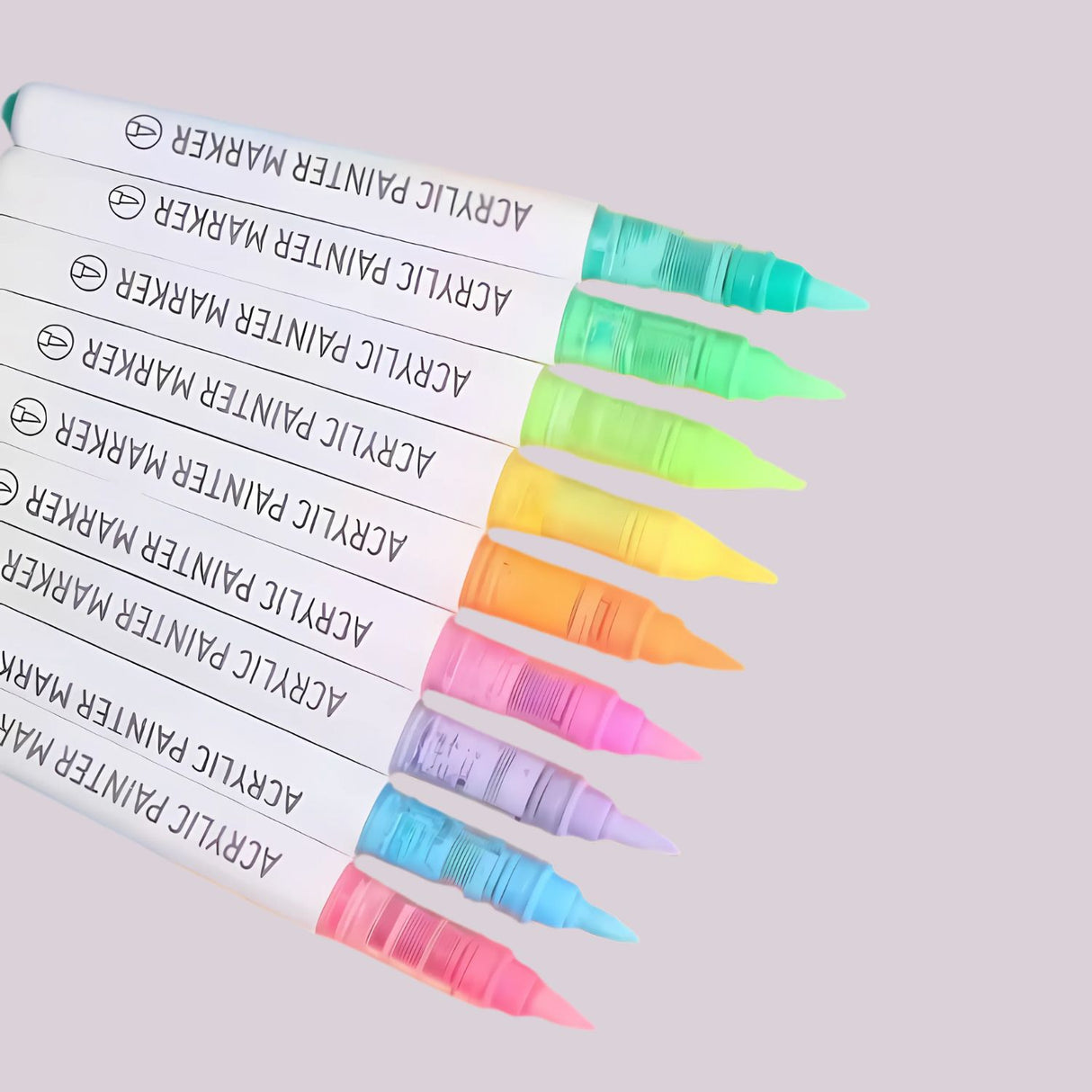 Languo - Set 9 Marcadores Acrílicos Punta Pincel 2.0 Dopamine Series