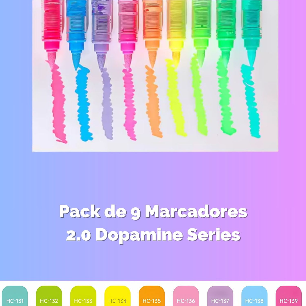 Languo - Set 9 Marcadores Acrílicos Punta Pincel 2.0 Dopamine Series