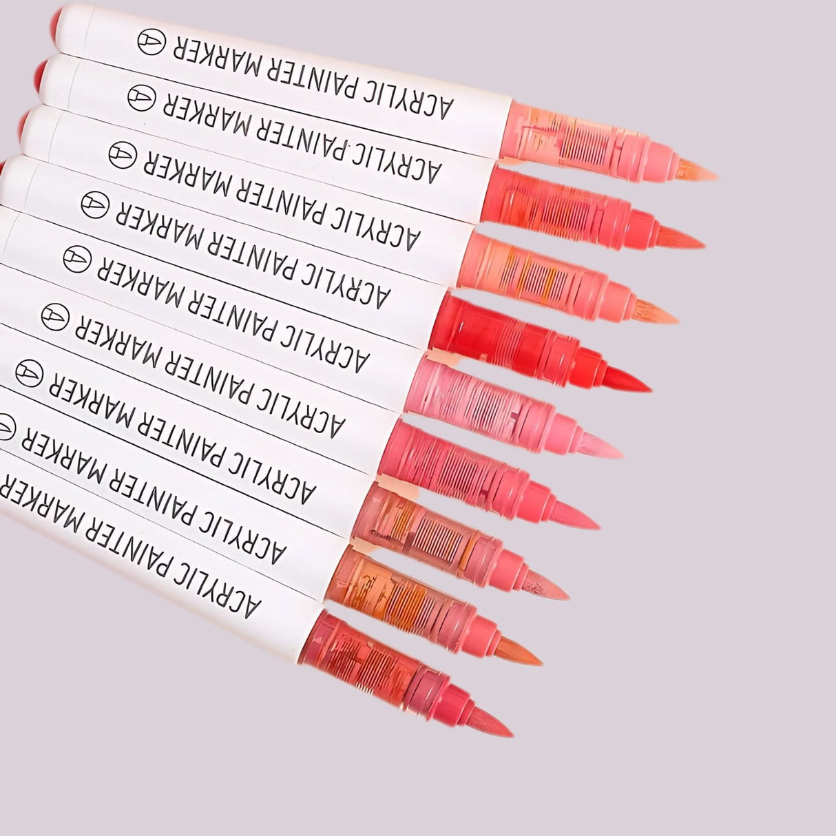 Languo - Set 9 Marcadores Acrílicos Punta Pincel Lip Gloss Red Series