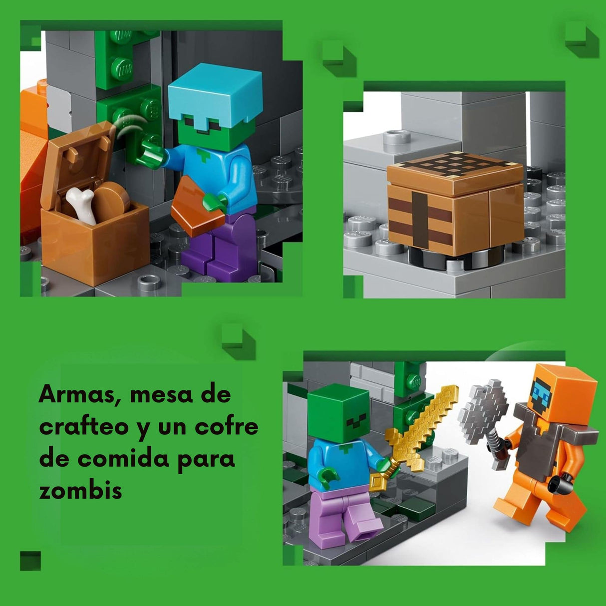 Lego Minecraft - Juego de Bloques El Calabozo de Zombies