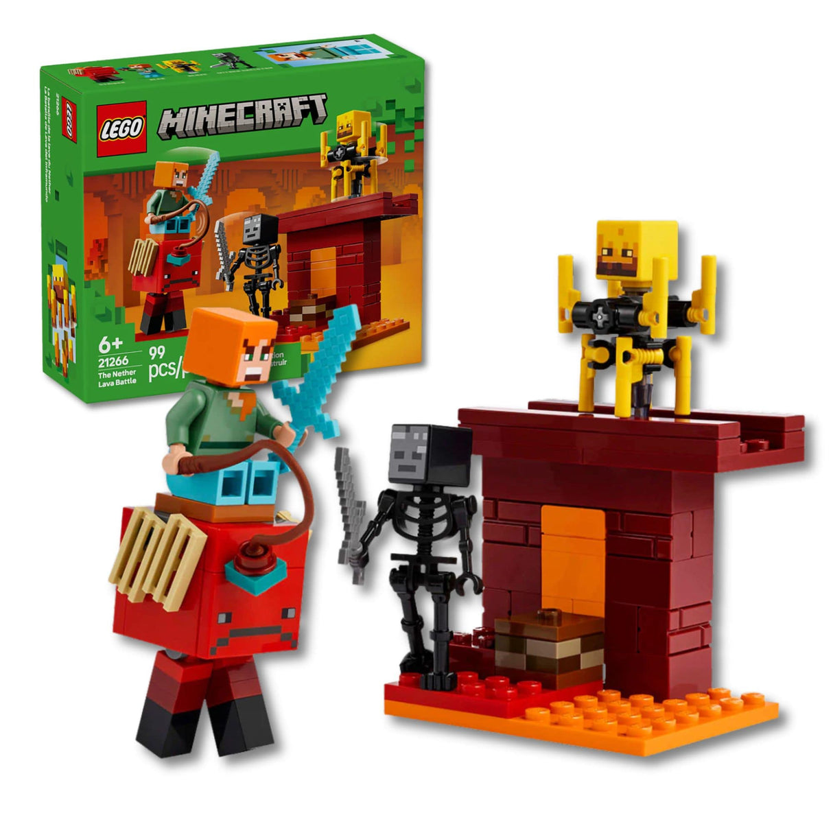Lego Minecraft - Juego de Bloques La Batalla de Lava del Inframundo