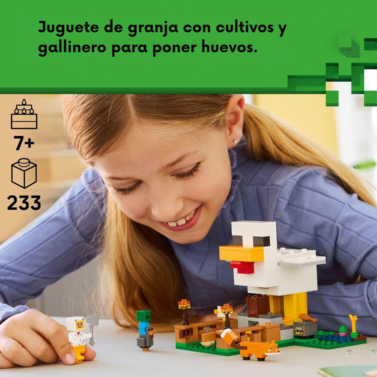 Lego Minecraft - Juego de Bloques La Granja de Gallinas