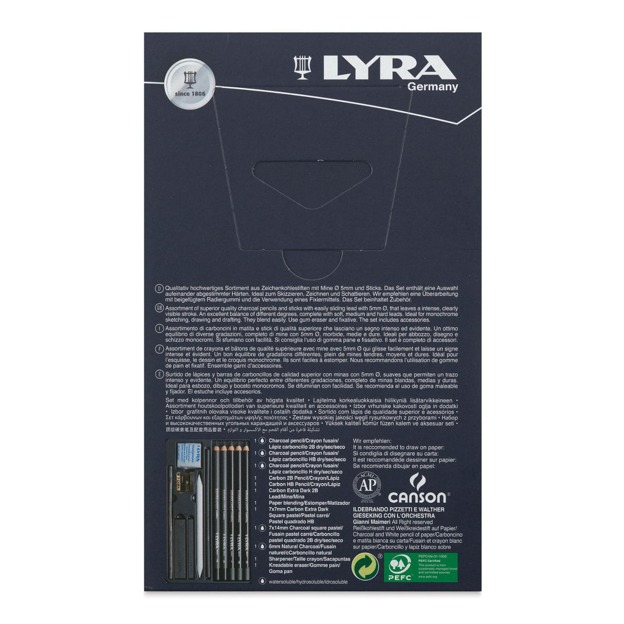 Lyra - Kit Carboncillo Charcoal Set 12 Piezas