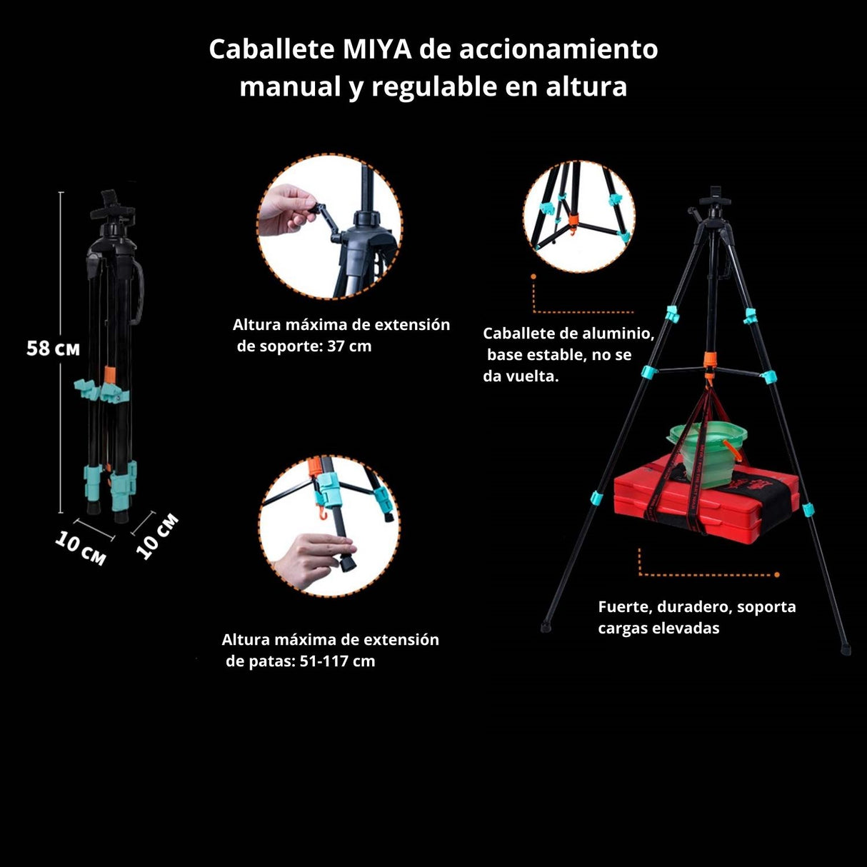 Miya - Atril Plegable Metálico Ajustable para Pie y Sobremesa