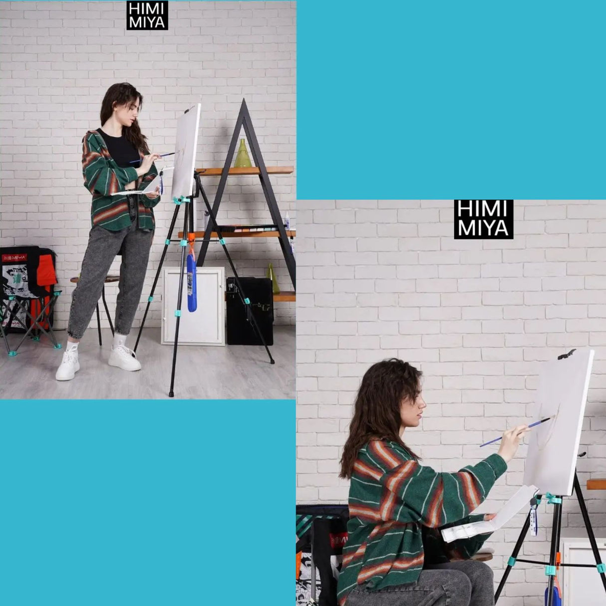 Miya - Atril Plegable Metálico Ajustable para Pie y Sobremesa