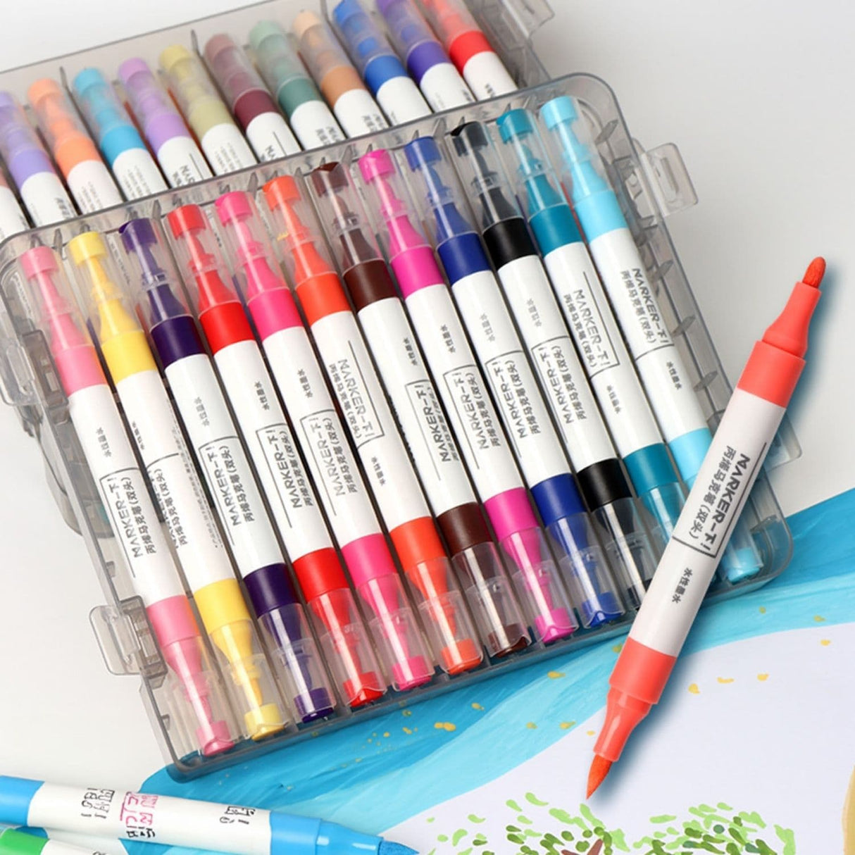 Miya - Set 24 Marcadores Acrílicos Doble Punta