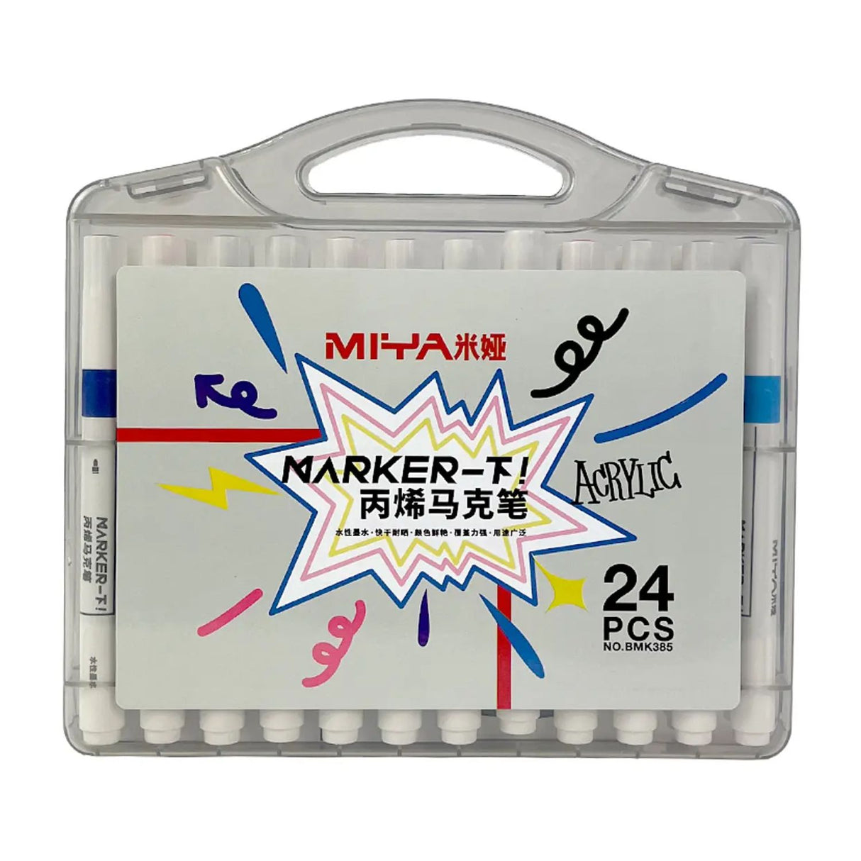 Miya - Set 24 Marcadores Acrílicos Punta Redonda
