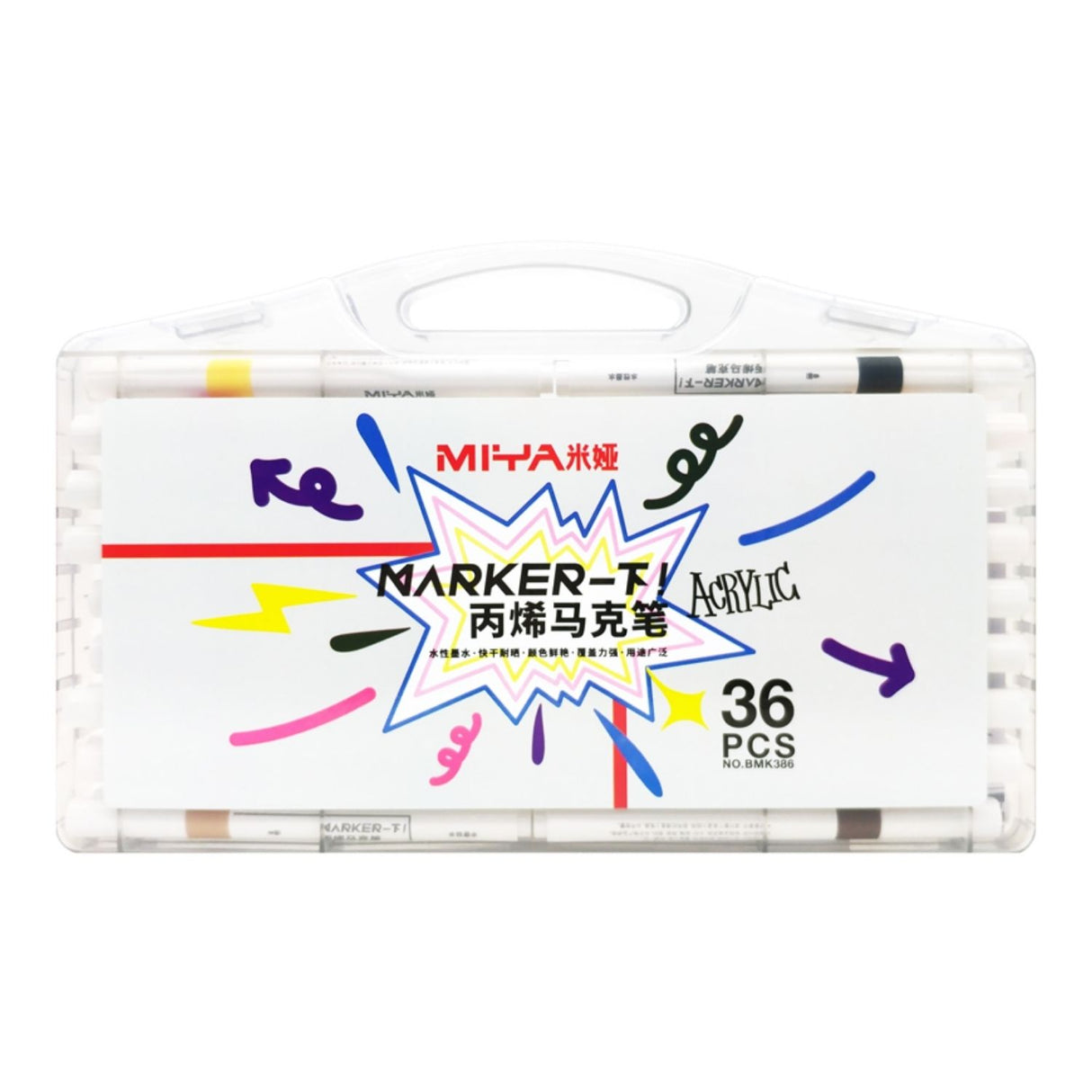 Miya - Set 36 Marcadores Acrílicos Punta Redonda