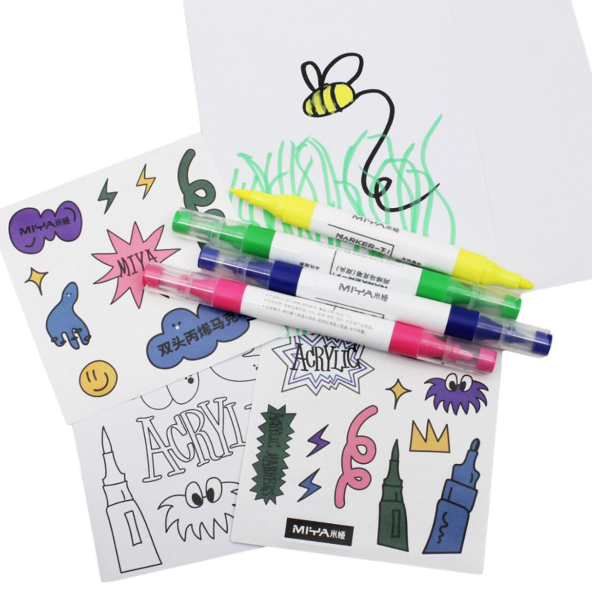 Miya - Set 48 Marcadores Acrílicos Doble Punta
