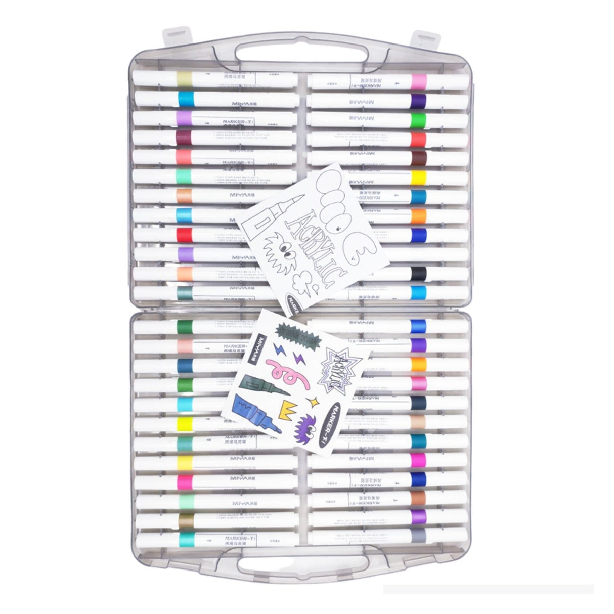 Miya - Set 48 Marcadores Acrílicos Punta Redonda