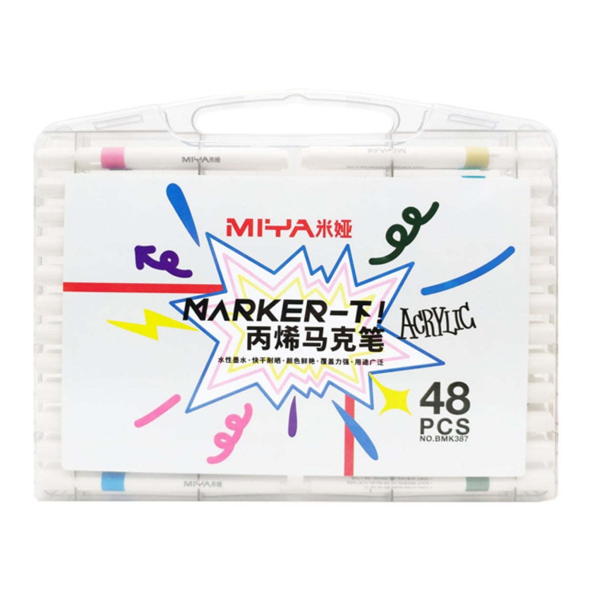 Miya - Set 48 Marcadores Acrílicos Punta Redonda