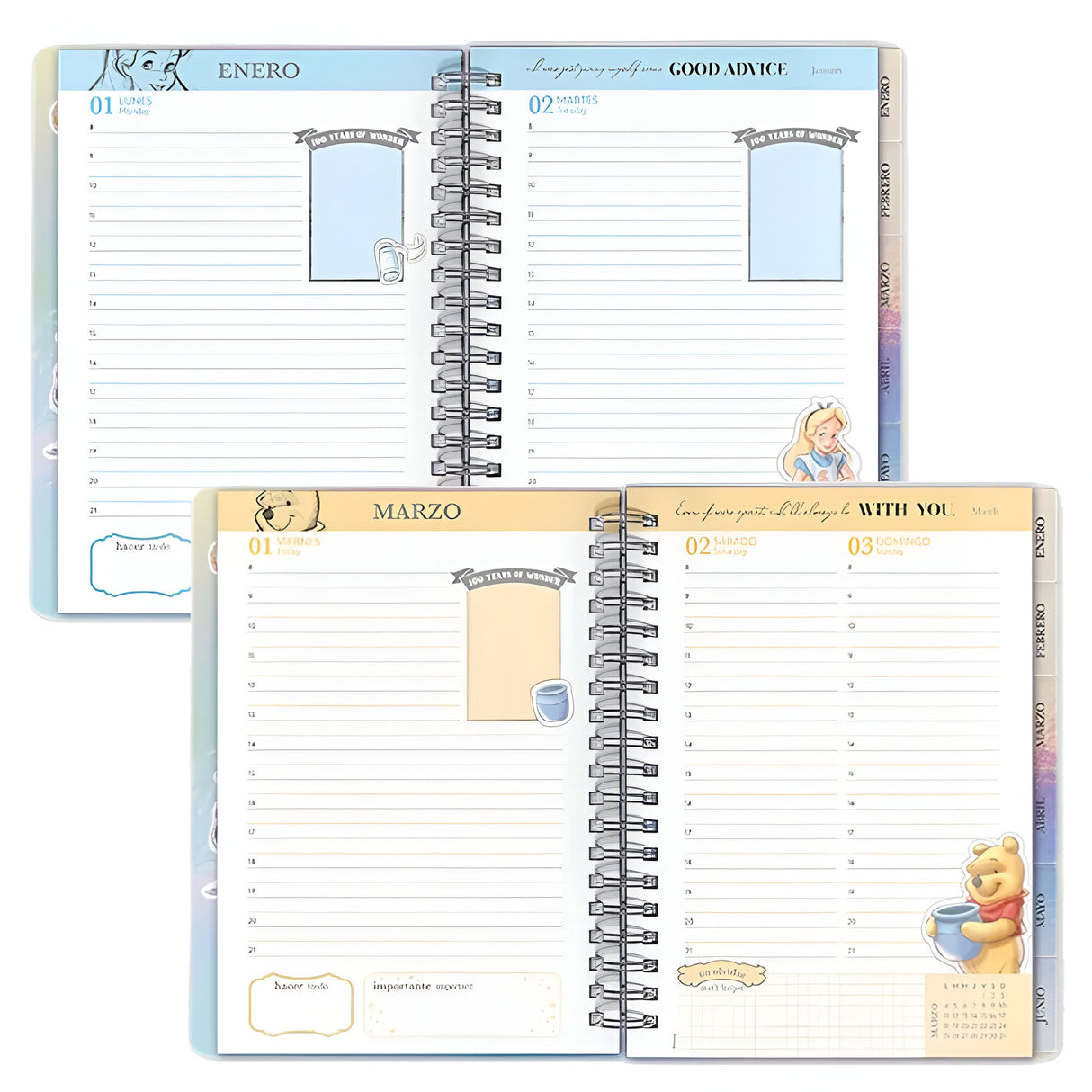 Mooving - Agenda 2024 Día por Página 14 x 21 cm Disney 100 Años