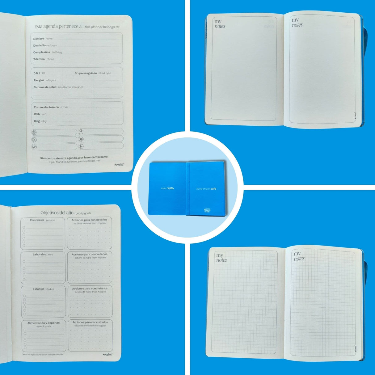 Mooving - Agenda 2026 Semanal Notes (Diseño Aleatorio)