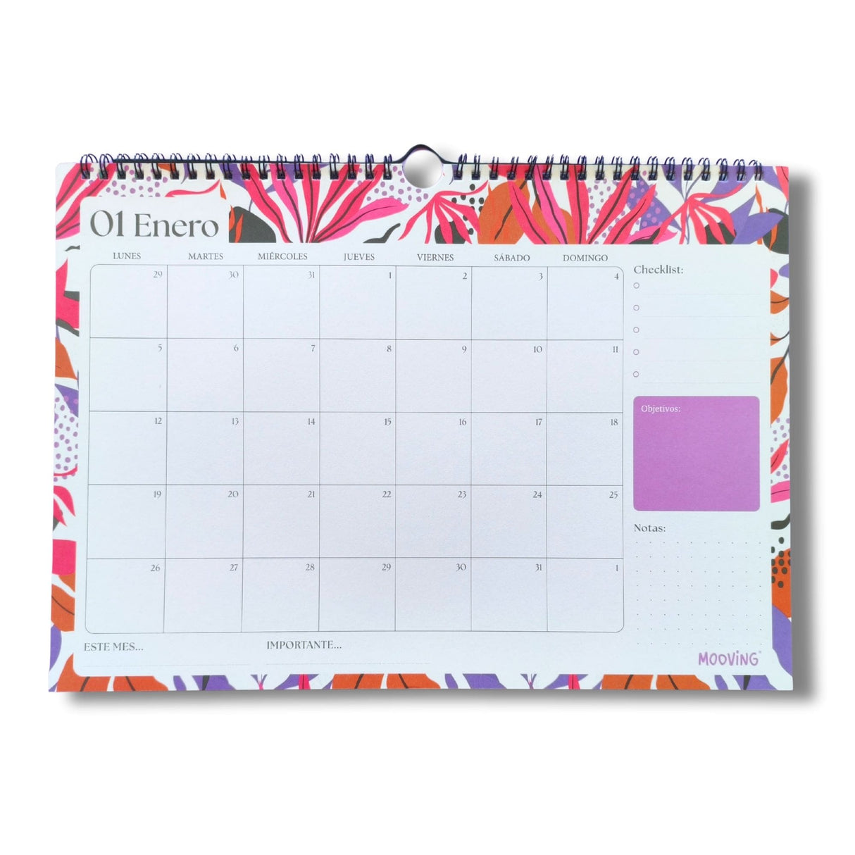 Mooving - Calendario 2026 Floral 35 x 25 cm