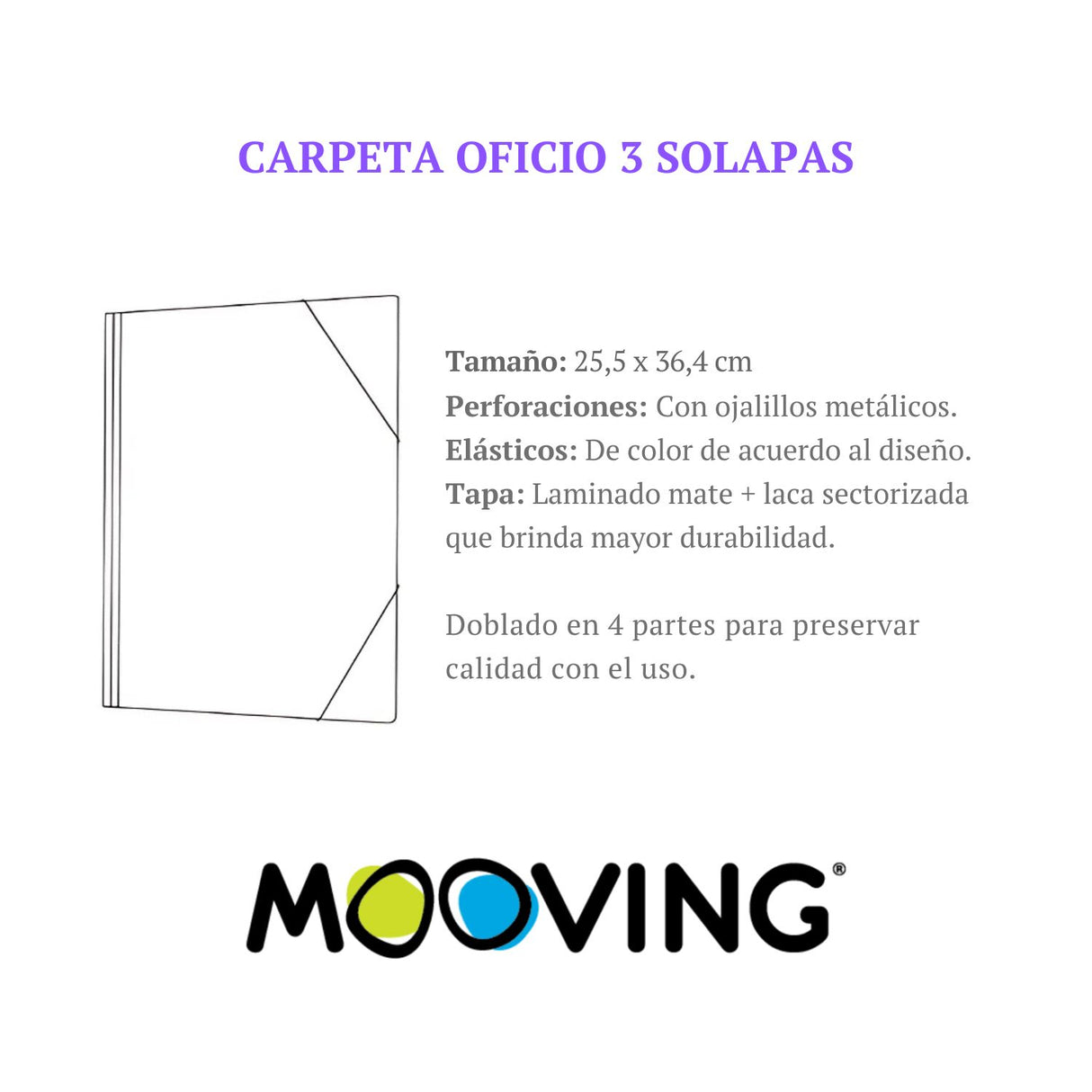 Mooving - Carpeta Oficio 3 Solapas Pusheen