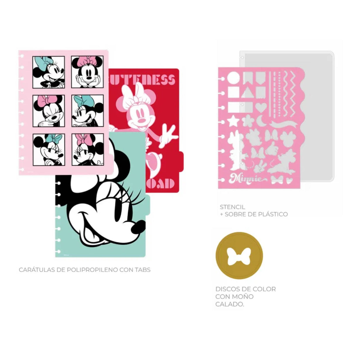 Mooving - Cuaderno de Discos Loop A5 Minnie Mouse