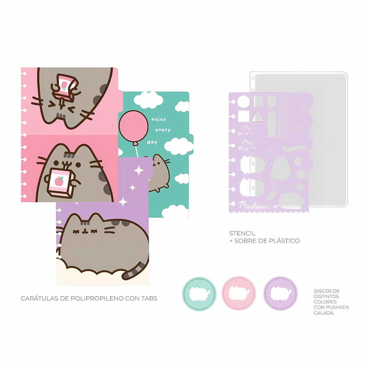 Mooving - Cuaderno de Discos Loop A5 Pusheen